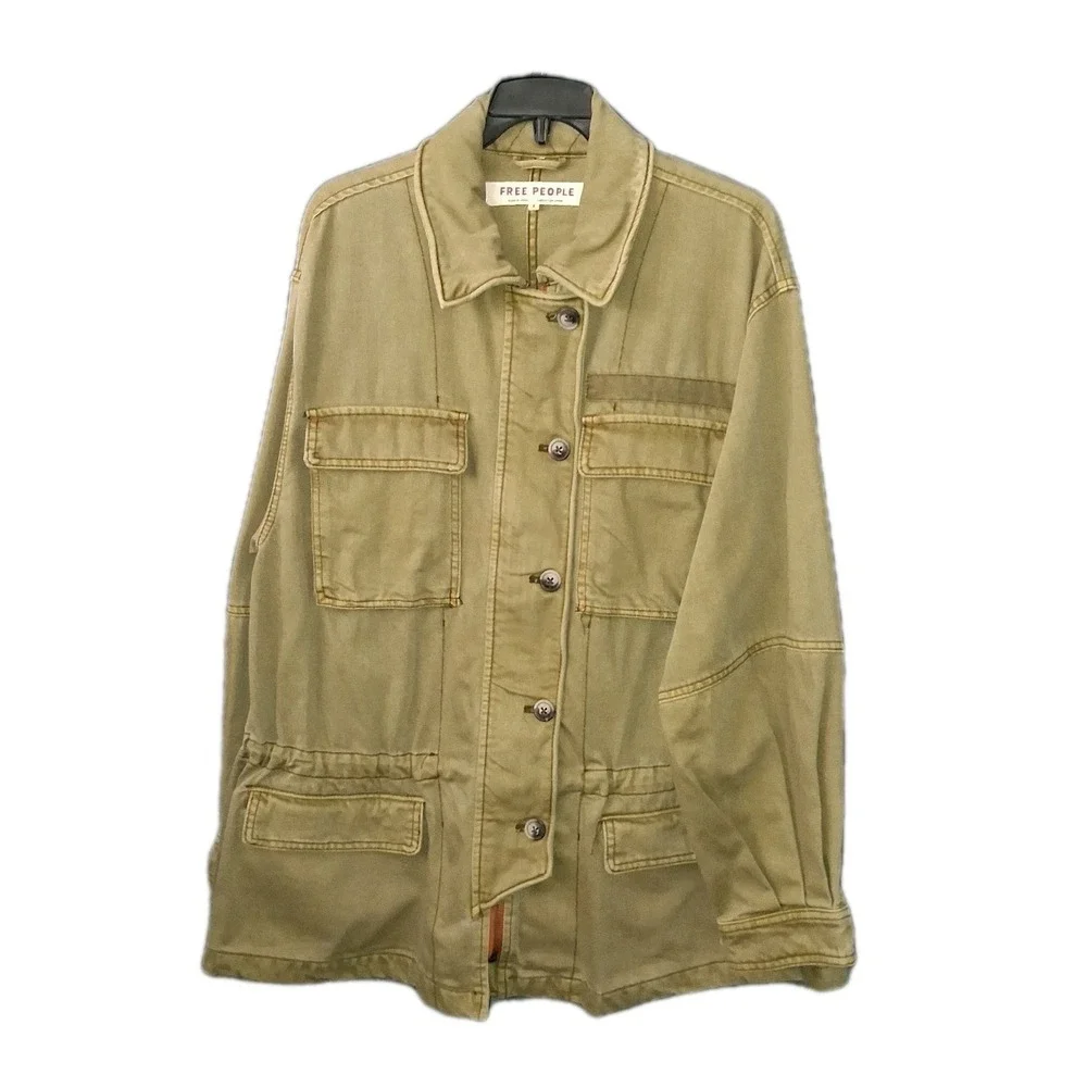 Free People Jacket Women's Small Olive‎ Utility Field Chore Barn Military Safari